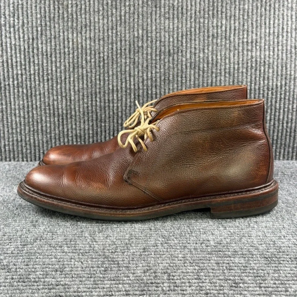 Allen Edmonds Gobi Chukka Boots Mens 11 B Brown Grain Leather Dainite Sole 1514